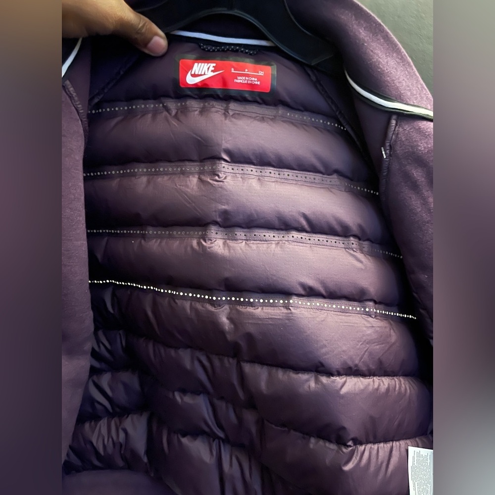 Nike Tech Fleece Aeroloft 800 Moto jacket in purple Women’s Size S  Purple NWOT - Picture 11 of 12